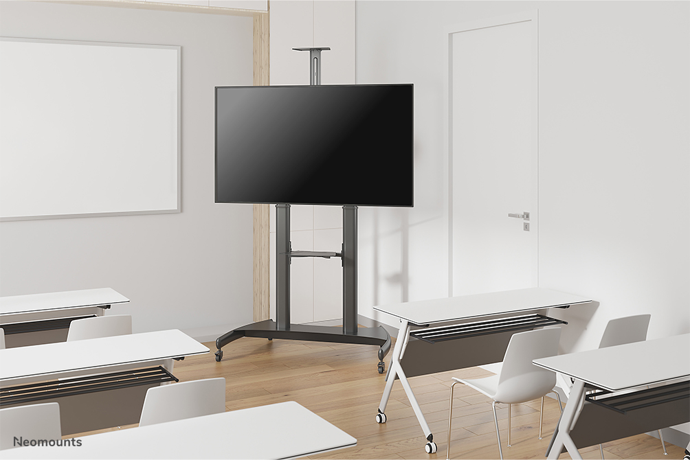 Newstar TV Rollwagen PLASMA-M1700E – Mobiler Ständer Für TVs Bis 55 Zoll, Höhenverstellbar 155–170 Cm, 35 Kg Tragkraft