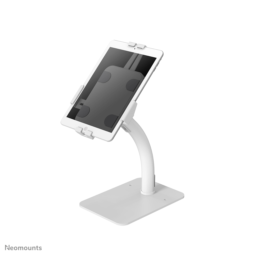 Neomounts DS15-625WH1 Tablet-Ständer für Schreibtisch - 7.9-11" - 130° neigbar - 360° drehbar - abschließbar (inkl. Anti-Diebstahl-Schraube, exkl. Schloss) - abschraubbar - universal - weiß