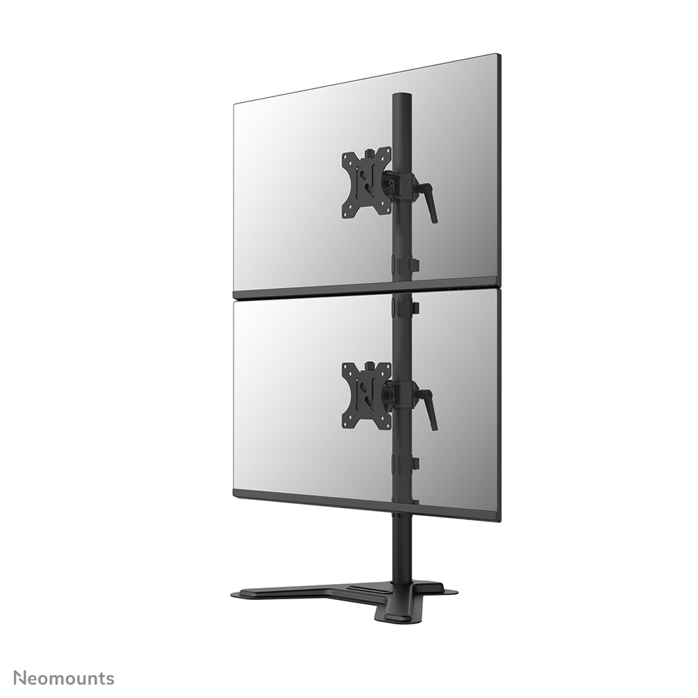 Neomounts DS45-600BL2V Monitorständer für zwei Bildschirme - 10-32" - 0-9 kg | 19,8 lbs (2x) - 90° neigbar - 360° drehbar - 180° schwenkbar - VESA 75x75 - Schwarz