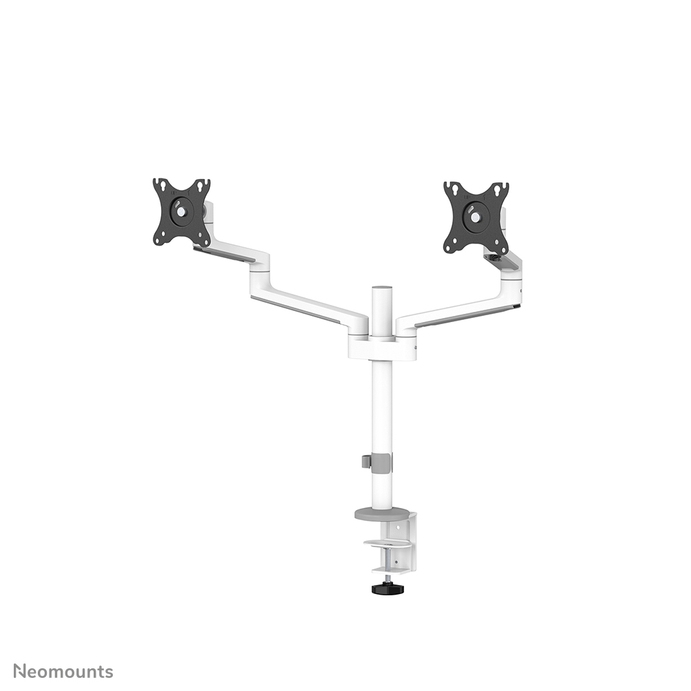 Neomounts NEXT Lite DS60-425WH2 Monitorarm 2 Bildschirme - 17-27" - 0-8 kg/Bildschirm - platzsparendes T-Rex-Modell - 100% plastikfreie Verpackung - weiß
