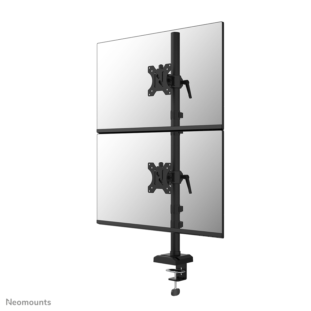 Neomounts DS60-600BL2V Monitorarm für zwei Bildschirme - 10-32" - 0-9 kg | 19,8 lbs (2x) - 90° neigbar - 360° drehbar - 160° schwenkbar - VESA 75x75 - Schwarz