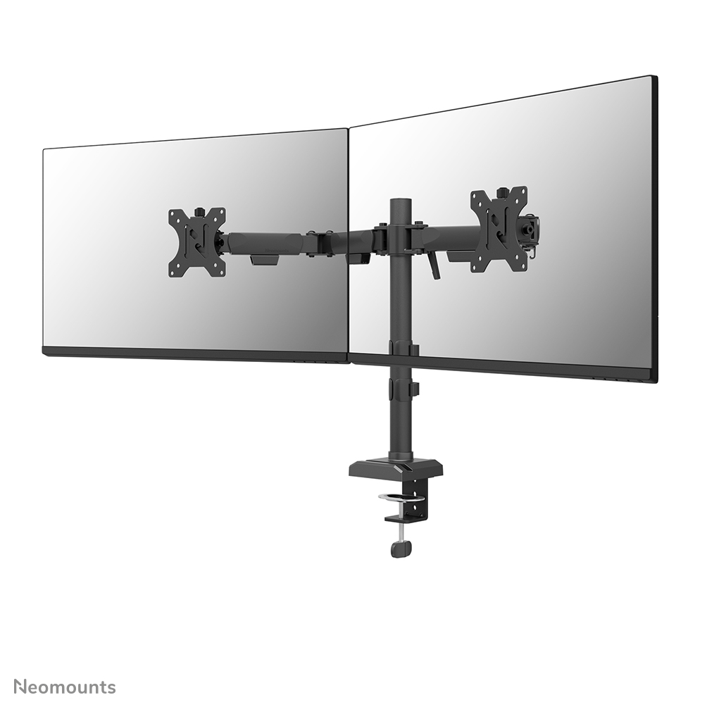 Neomounts NERO DS60-600BL2 Monitorarm 2 Bildschirme - 10-32" - 0-8 kg/Bildschirm - Quick Fix - 180°-Stopp - 100% plastikfreie Verpackung - schwarz