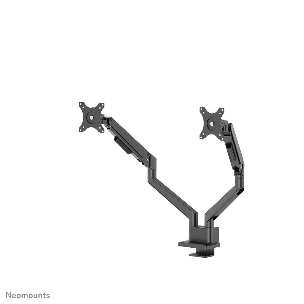 Neomounts NEXT Slim DS70-250BL2 Monitorarm 2 Bildschirme - 17-32" - 1-9 kg/Bildschirm (Curved 8 kg/Bildschirm) - Gasfeder - 180°-Stopp - Topfix - Easy Install-Modell - 100% plastikfreie Verpackung - schwarz