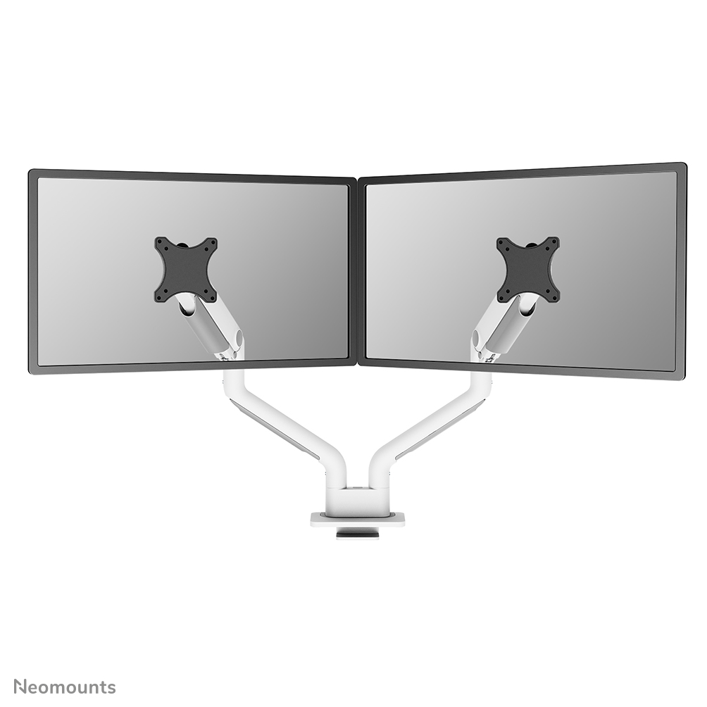 Neomounts NEXT One DS70S-950WH2 Monitorarm 2 Bildschirme - 17-35" - 1-18 kg/Bildschirm (Curved 15 kg/Bildschirm) - Gasfeder - 180°-Stopp - Topfix - Easy Install-Modell - 100% plastikfreie Verpackung - weiß