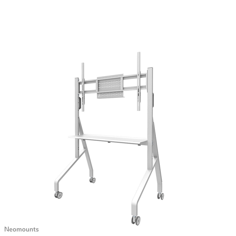 Neomounts MOVE Go FL50-525WH1 TV-Trolley - 55-86" - max 76 kg - manuell H 106-136 cm - VESA 100x100-900x600 - inkl. Hardwareablage - abschließbar (exkl. Schloss) - TÜV-zertificiert - Rapid Install-Modell - Videobar-Kit optional verfügbar - weiß