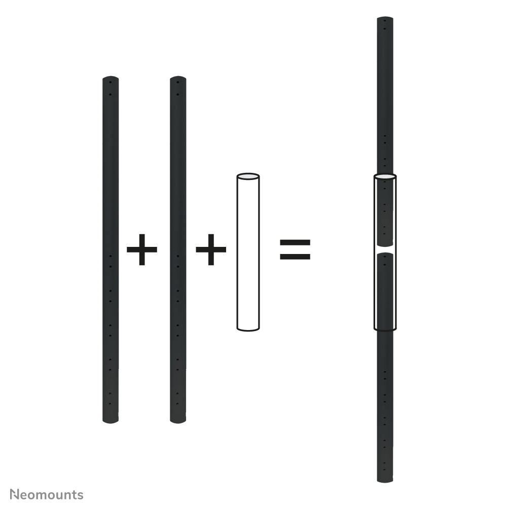 Neomounts FPMA-CPCONNECTBLACK Adapter für Verlängerungsrohr - max 50 kg - geeignet für FPMA-CP100/CP150/CP200BLACK - schwarz