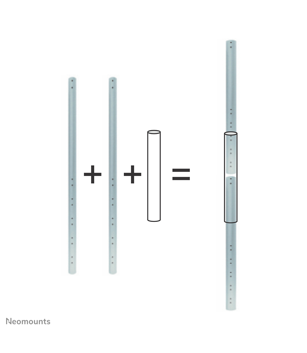 Neomounts FPMA-CPCONNECTSILVER Adapter für Verlängerungsrohr- max 50 kg - geeignet für FPMA-CP100/CP150/CP200 - silber