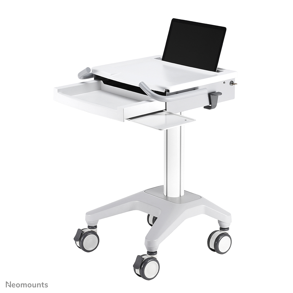 Neomounts MED-M200 Medizinischer mobiler Arbeitsplatz - 10-17" - max 5 kg - Gasfeder - abschließbar (inkl. Schloss) - weiß
