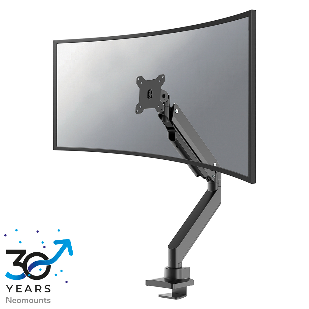 Neomounts NM-D775BLACKPLUS Monitorarm 1 Bildschirm - 10-49" - 1-18 kg (Curved 14 kg) - Gasfeder - 180°-Stopp - Topfix - schwarz