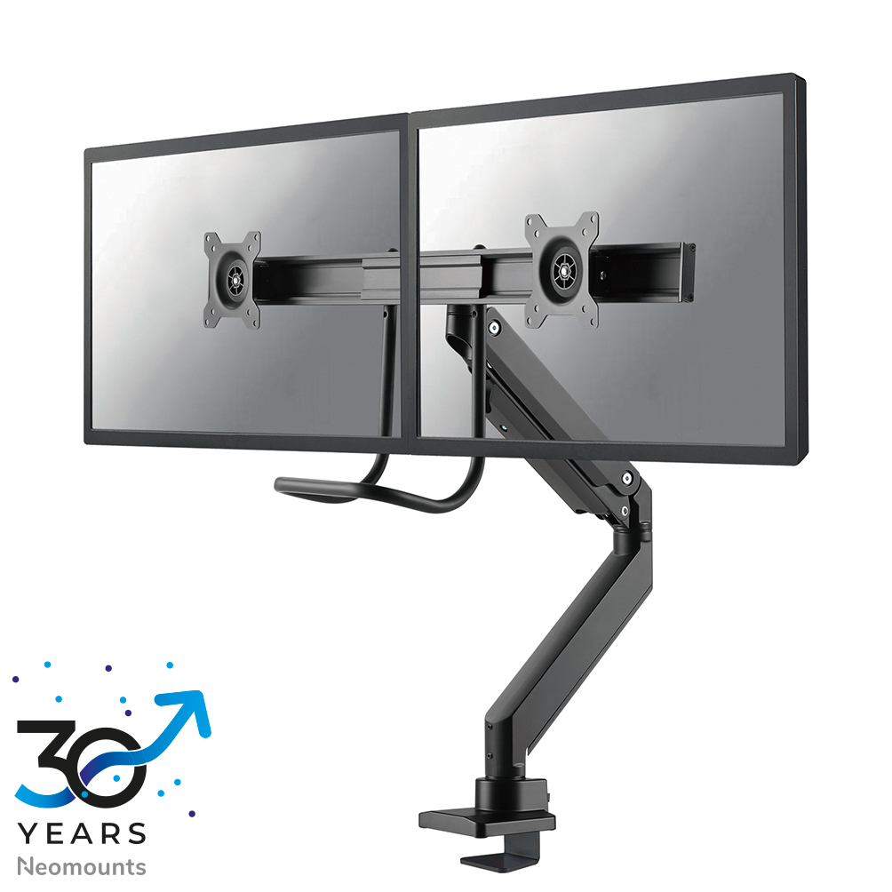 Neomounts NM-D775DXBLACK Traverse Monitorarm 2 Bildschirme - 10-32" - 1-8 kg/Bildschirm - Gasfeder - 180°-Stopp - Topfix - schwarz