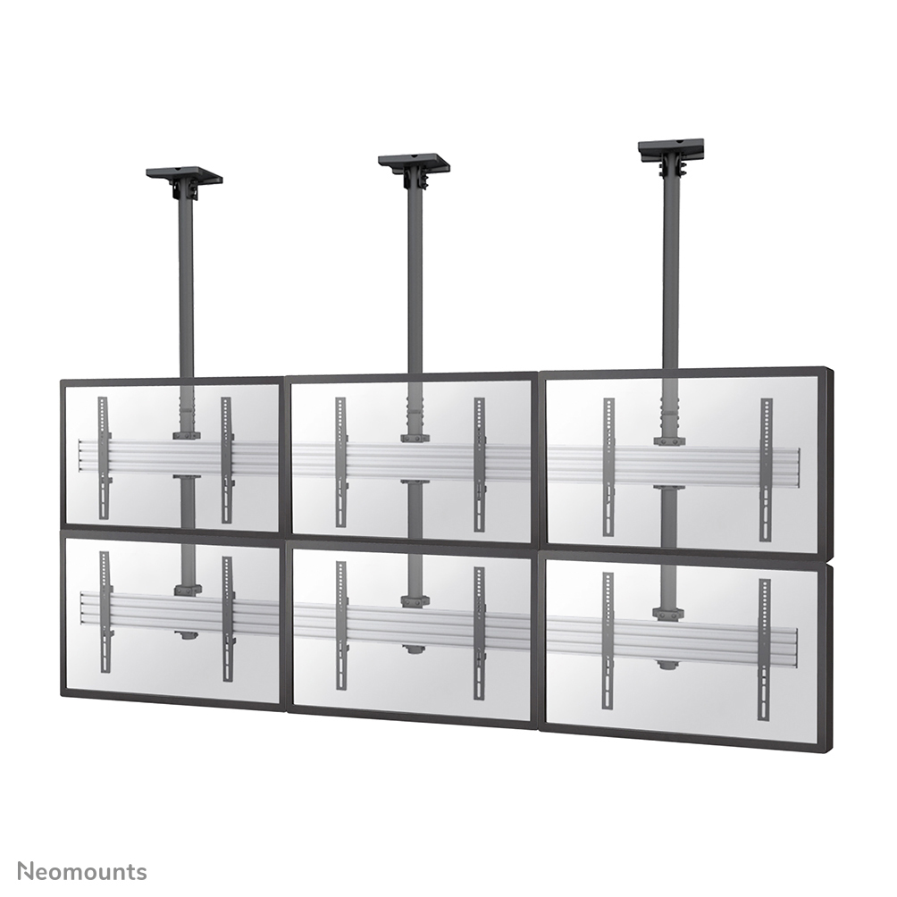 Neomounts NMPRO-C32 Videowall-Deckenhalterung 6 Bildschirme - 32-55" - max 30 kg/Bildschirm - VESA 100x100-600x400 - H 325 cm - schwarz
