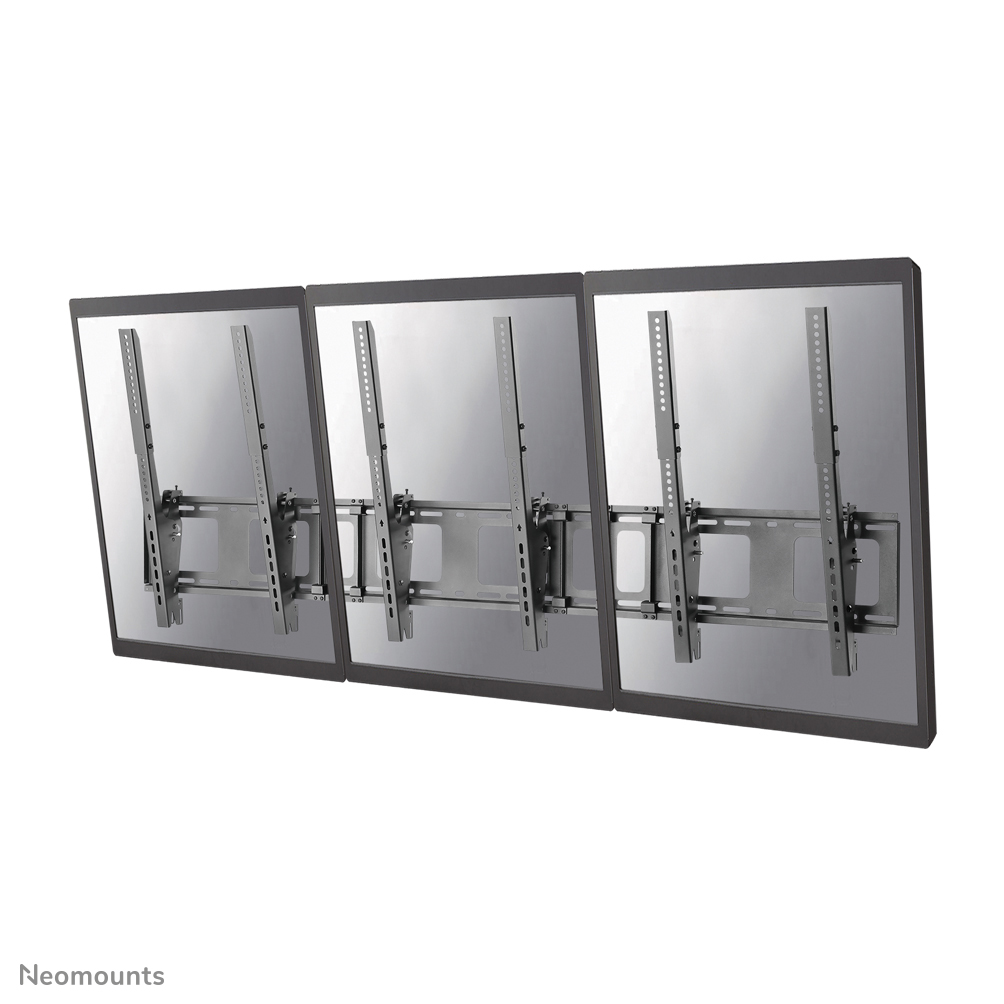 Neomounts NS-WMB300PBLACK Neigbare Menuboard-Wandhalterung 3 Bildschirme - 40-52" - max 50 kg/Bildschirm - VESA 200x200-400x600 - T 7,8 cm - neigbar - Hochformat - schwarz