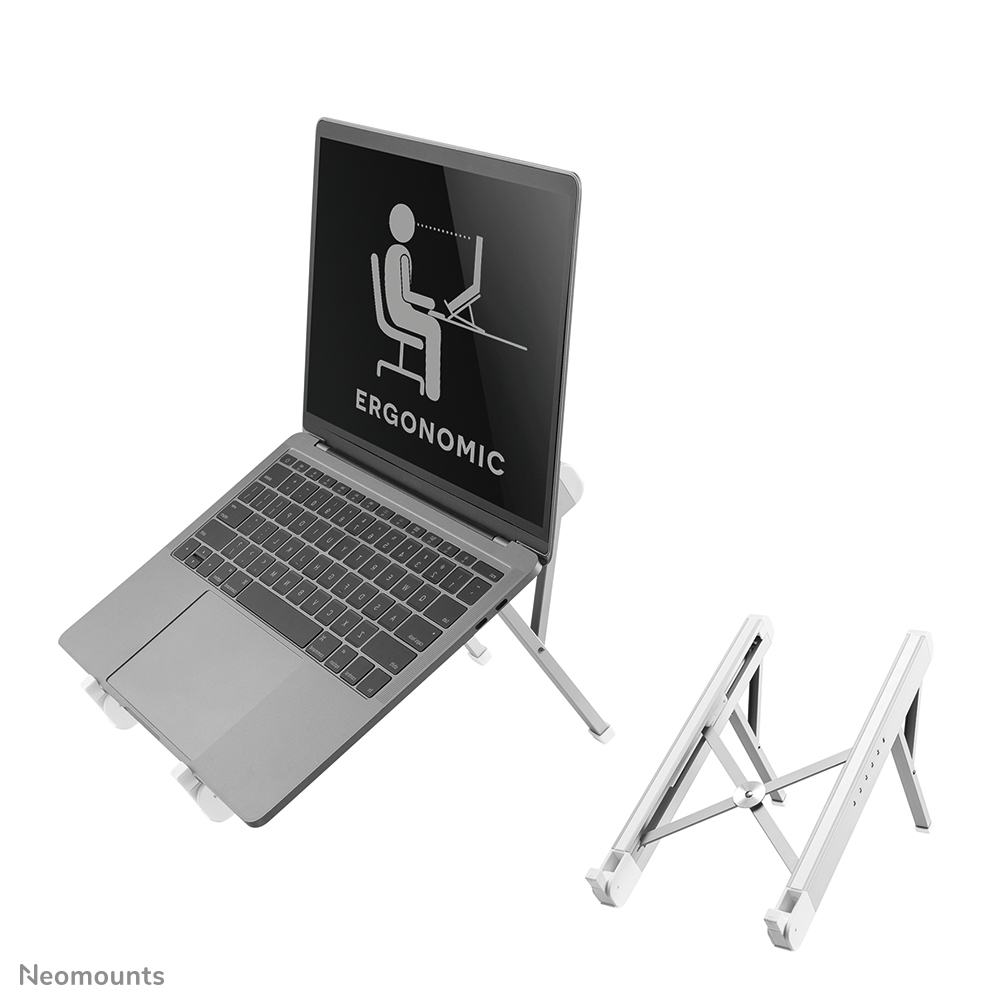 Neomounts NSLS010 Laptop-Halterung - 11-17" - max 5 kg - 6 Höhenpositionen - faltbar - kompakt - universal - silber