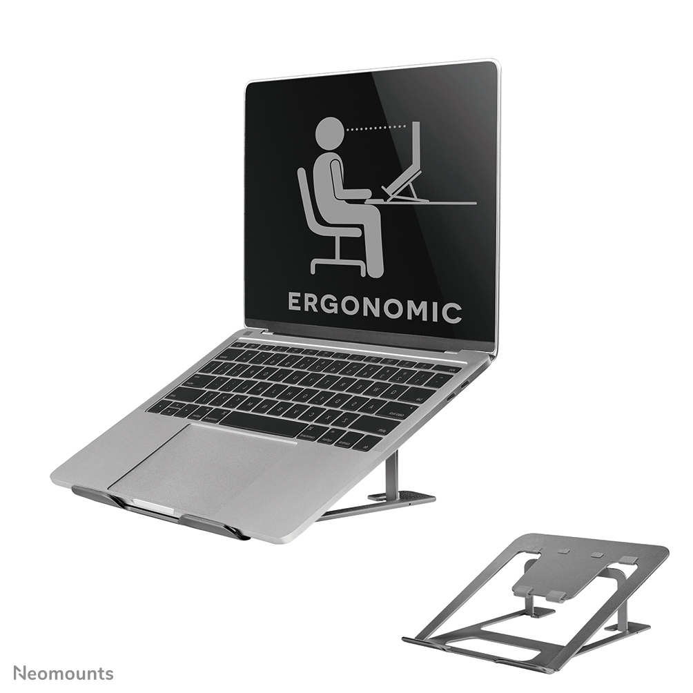 Neomounts NSLS085GREY Laptop-Halterung - 10-17" - max 5 kg - 6 Höhenpositionen - faltbar - kompakt - ultra-schlank - universal - grau