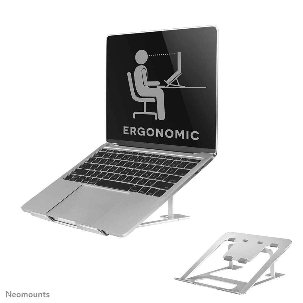 Neomounts NSLS085SILVER Laptop-Halterung - 10-17" - max 5 kg - 6 Höhenpositionen - faltbar - kompakt - ultra-schlank - universal - silber