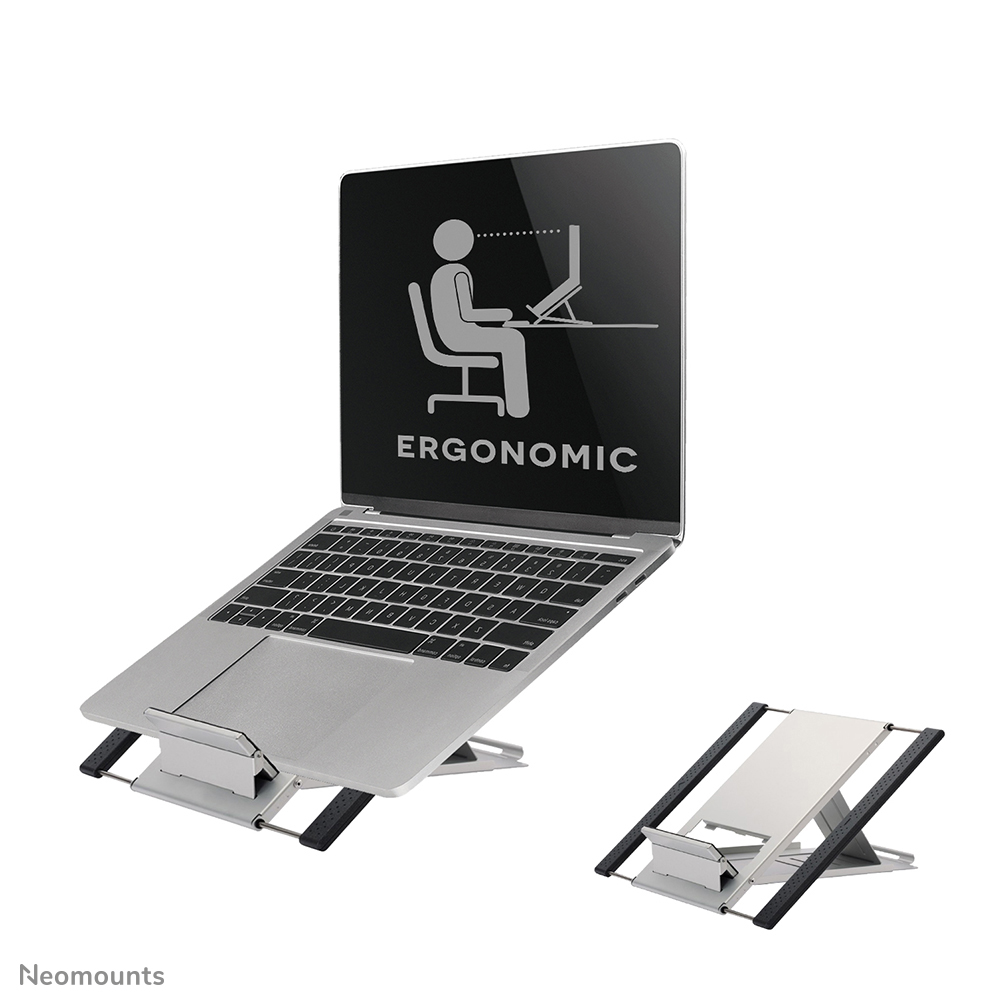 Neomounts NSLS100 Laptop-Halterung - 10-22" - max 5 kg - 6 Höhenpositionen - faltbar - kompakt - universal - silber