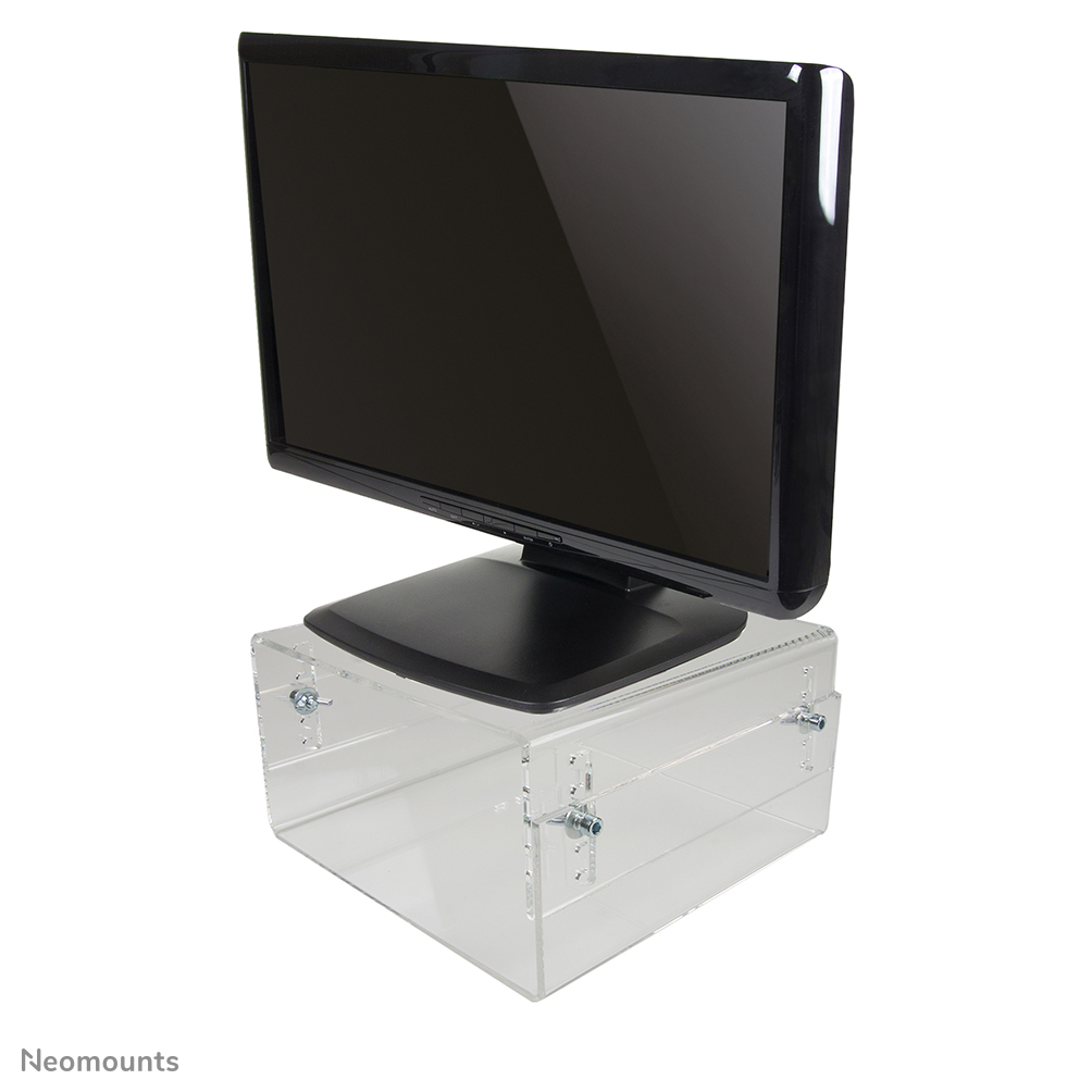 Neomounts NSMONITOR40 Monitor-/Laptop-Erhöhung - max 25 kg - HxBxT 7-13x32x26 cm - universal - transparent