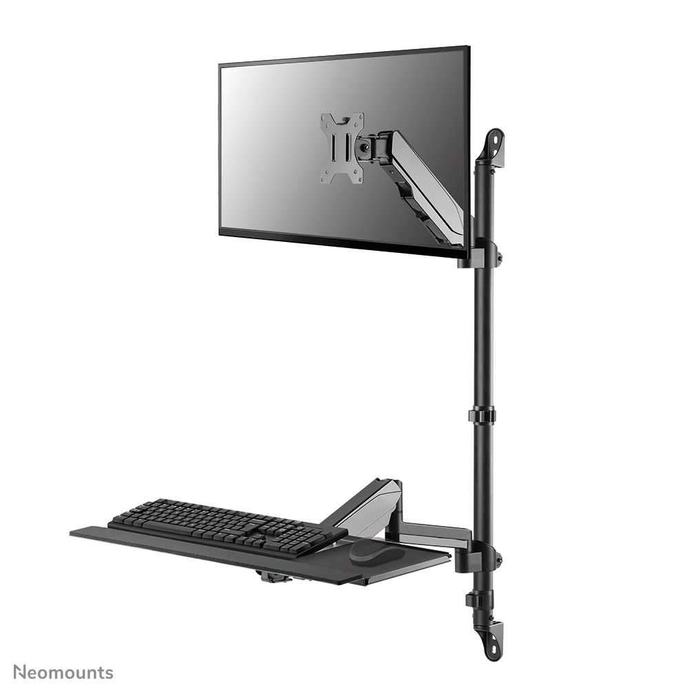 Neomounts WL90-325BL1 Sitz-Steh-Arbeitsplatz-Wand - 17-32" - 1-9 kg (Curved 6 kg) - Gasfeder - schwarz